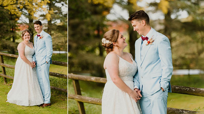 BK Photography shooting wedding photos at Dalduff Farm in Ayrshire.